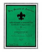 David B Certificate of Appreciation NC 2009